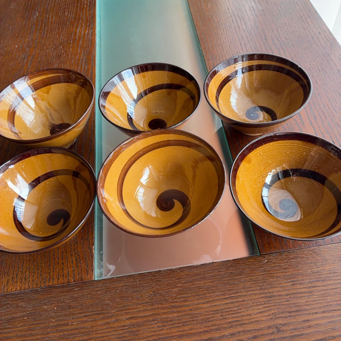 陶器 渦巻き模様 ご飯茶碗6点