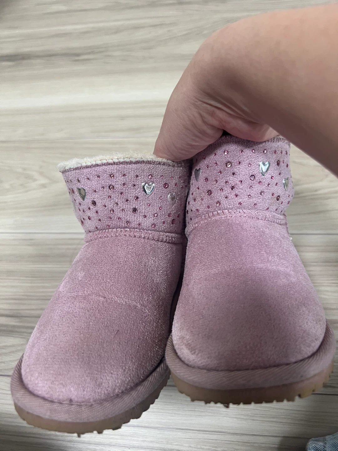 キッズ ムートンブーツ ピンク リボン付き19センチの写真6枚目