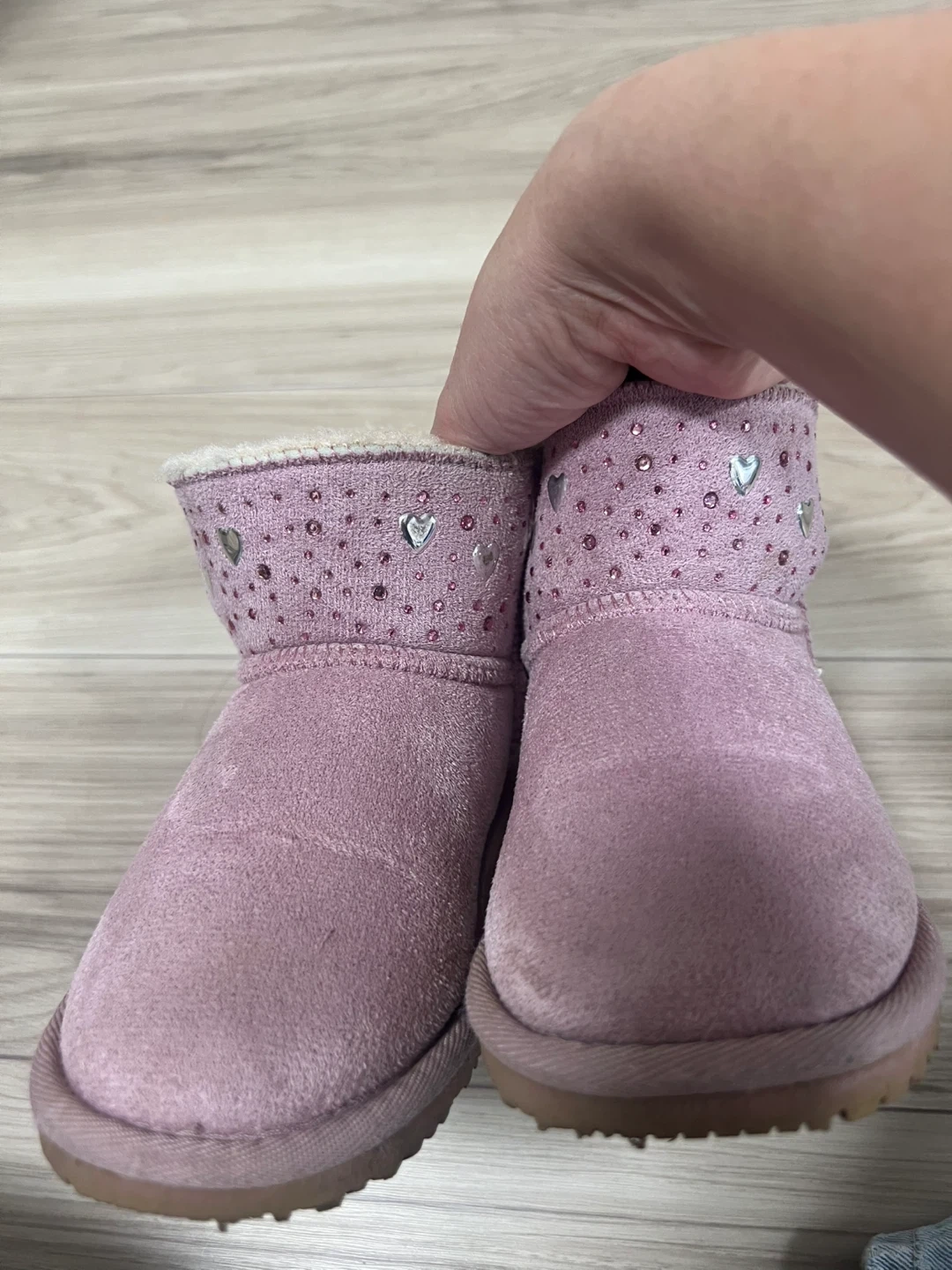 キッズ ムートンブーツ ピンク リボン付き19センチの写真6枚目