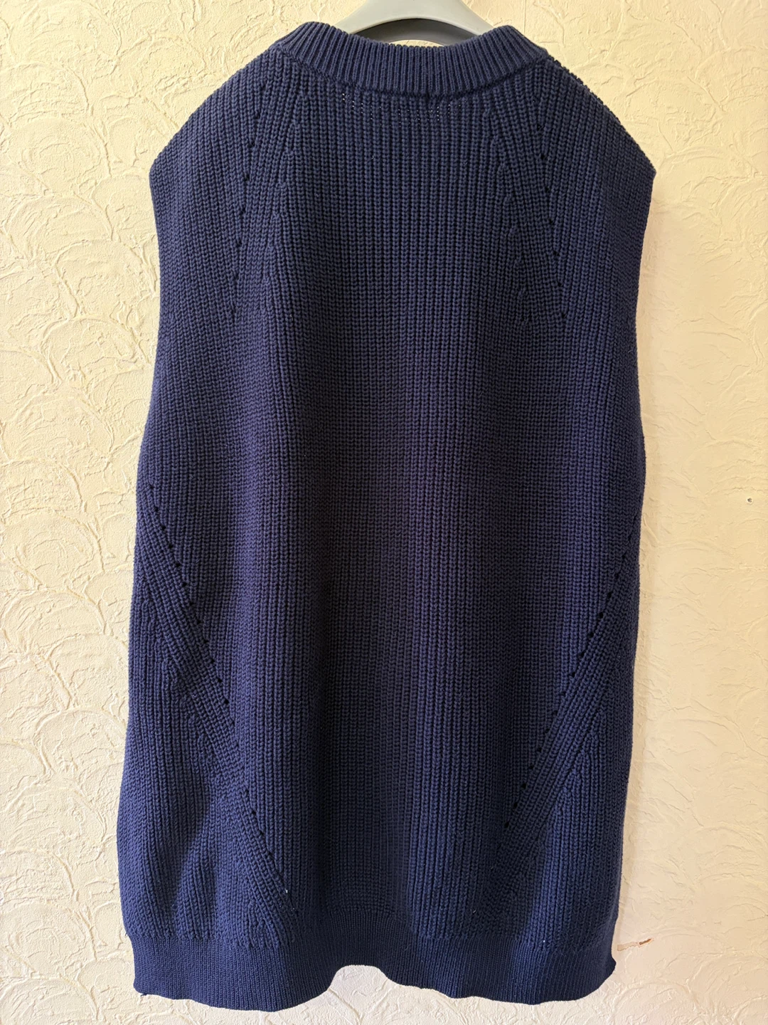 ユニクロ コットンニットベスト 3XL ネイビーの写真3枚目