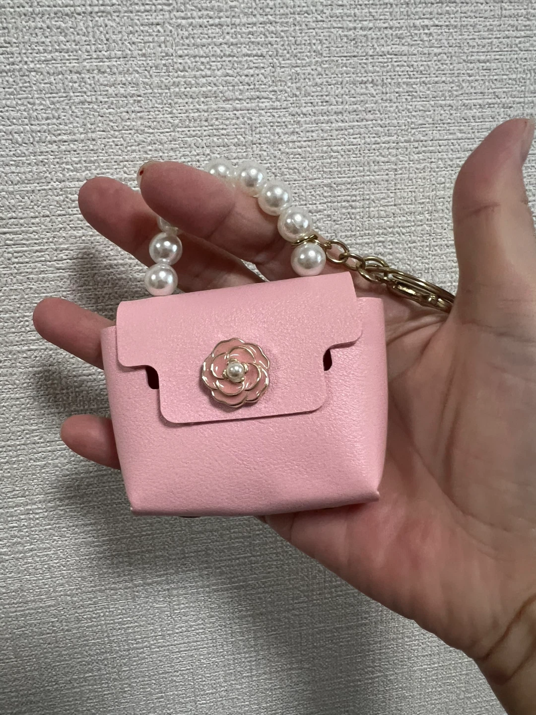 バッグ型 キーホルダー 3点セット ピンク ホワイトの写真3枚目