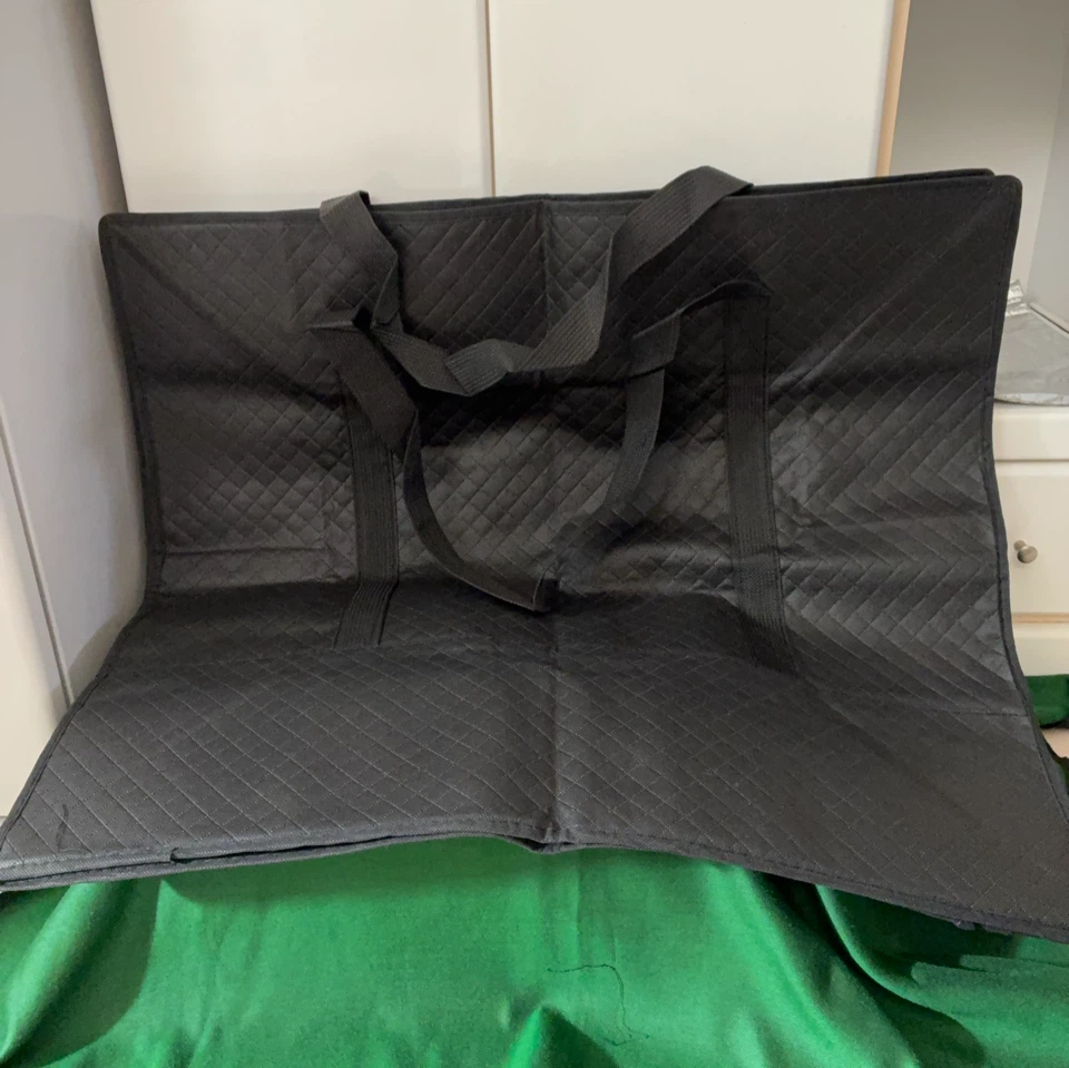 布団収納袋 大容量 手提げ 黒ワイン2個セット衣類 毛布 引っ越し 収納バッグキルティング収納バッグ 黒 2枚セットの写真3枚目