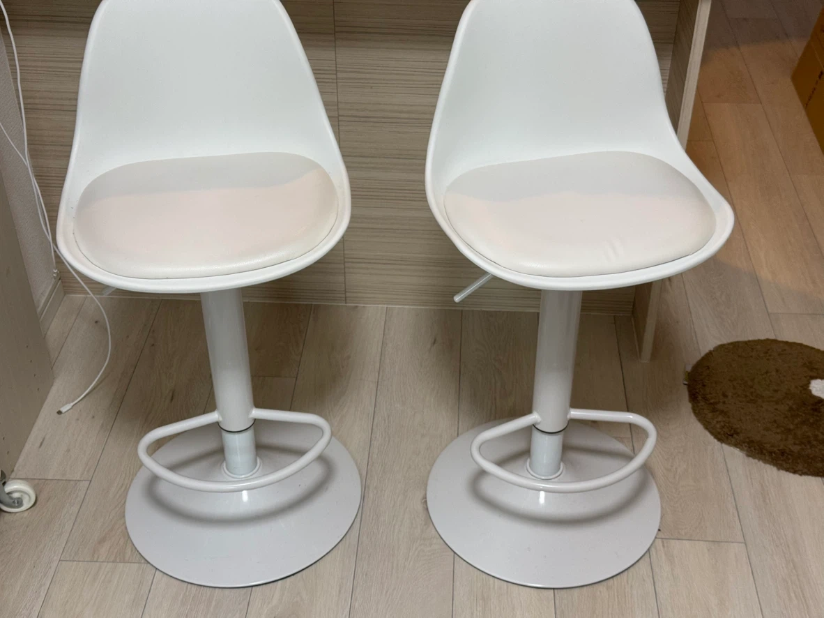 カウンターチェア 2脚セット ホワイト