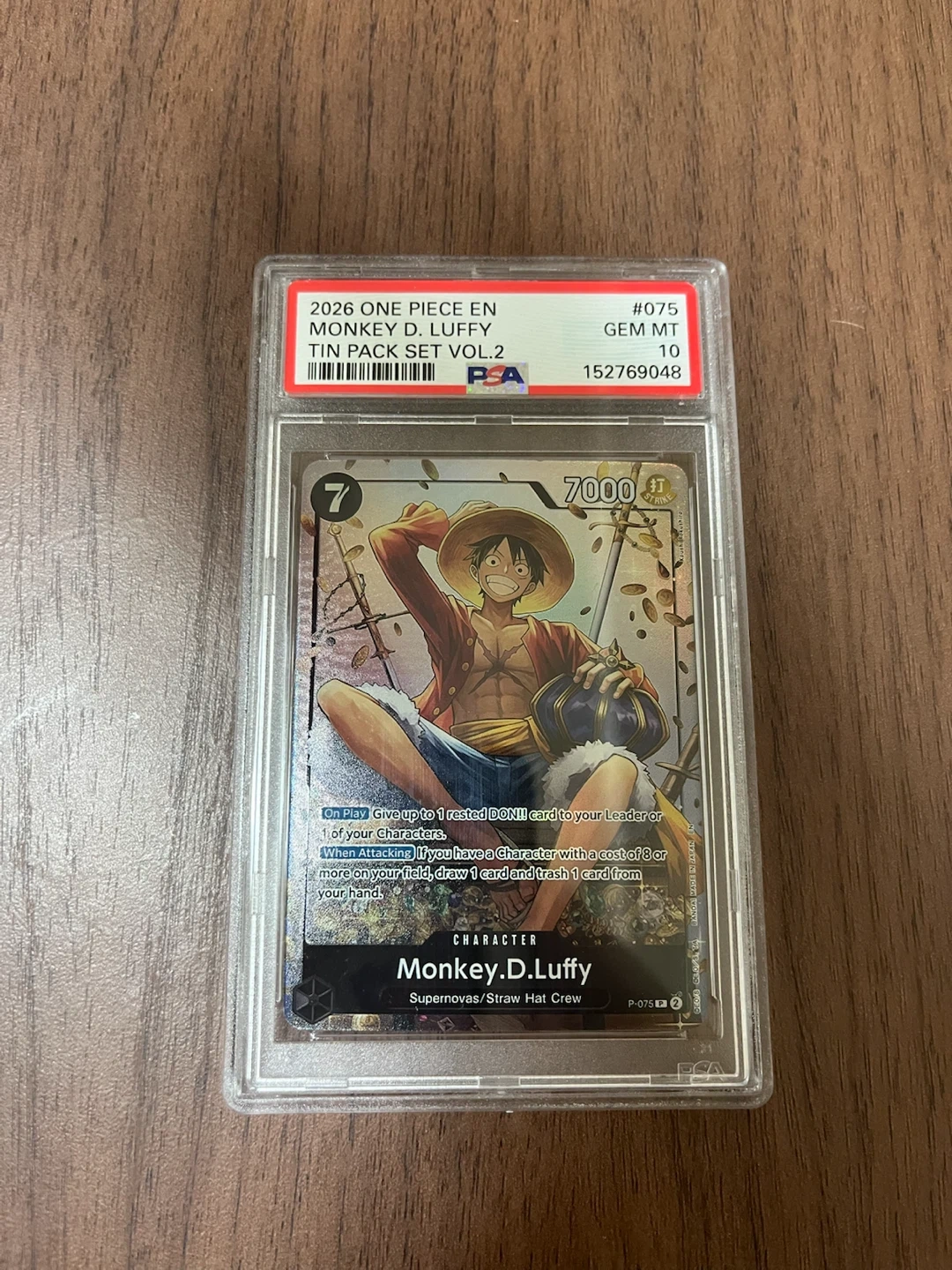 ワンピースカード モンキー・D・ルフィ PSA10 ティンパックvol2