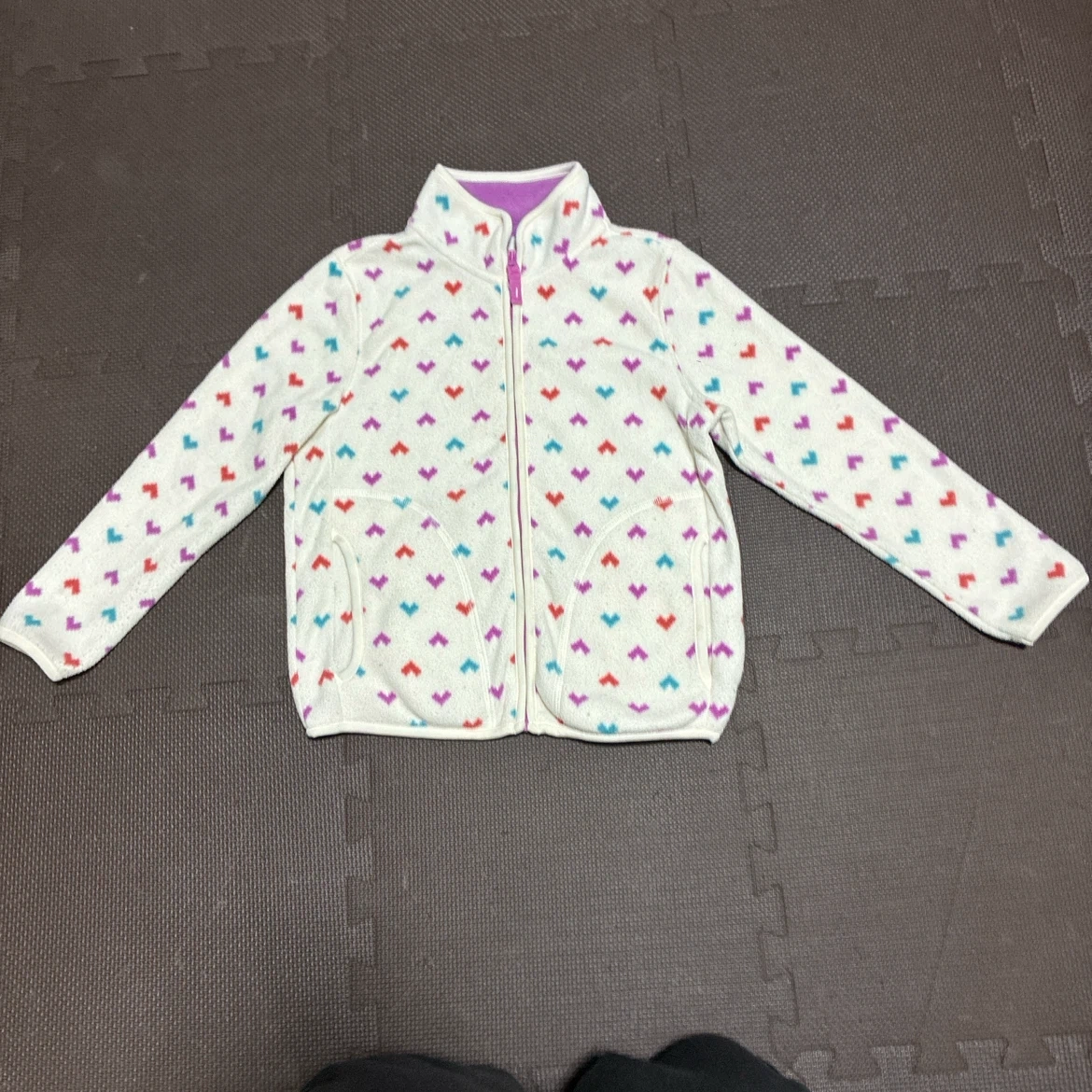 UNIQLOキッズ フリースジャケット ハート柄 120