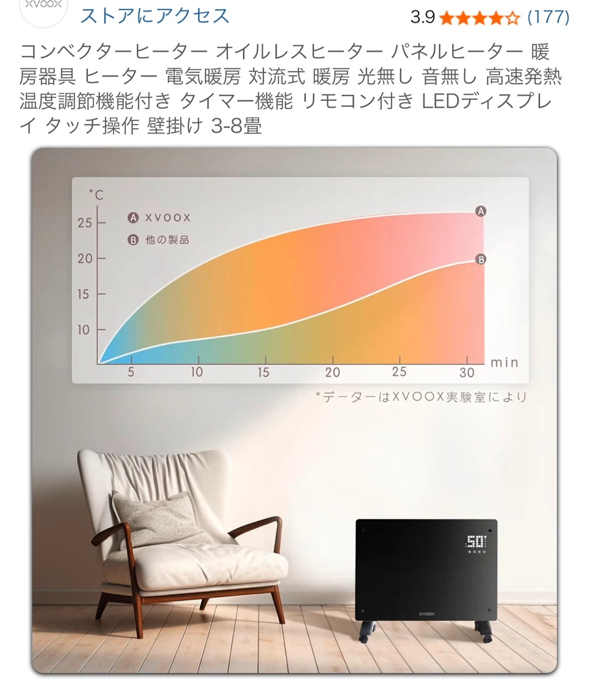 XVOOX パネルヒーター 600W/1200Wの写真7枚目