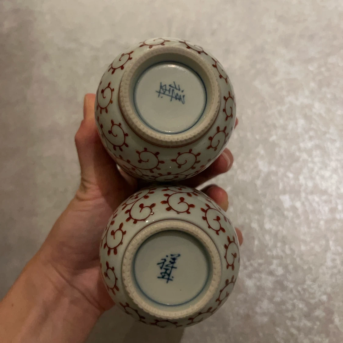 唐草模様 湯呑み 2個セット 陶器の写真3枚目