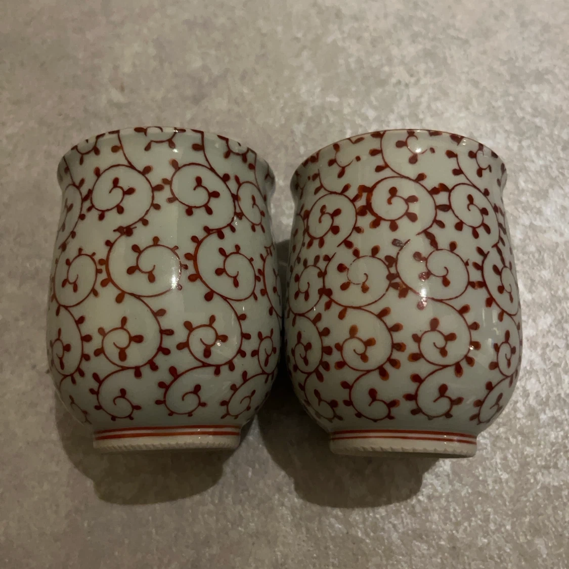 唐草模様 湯呑み 2個セット 陶器