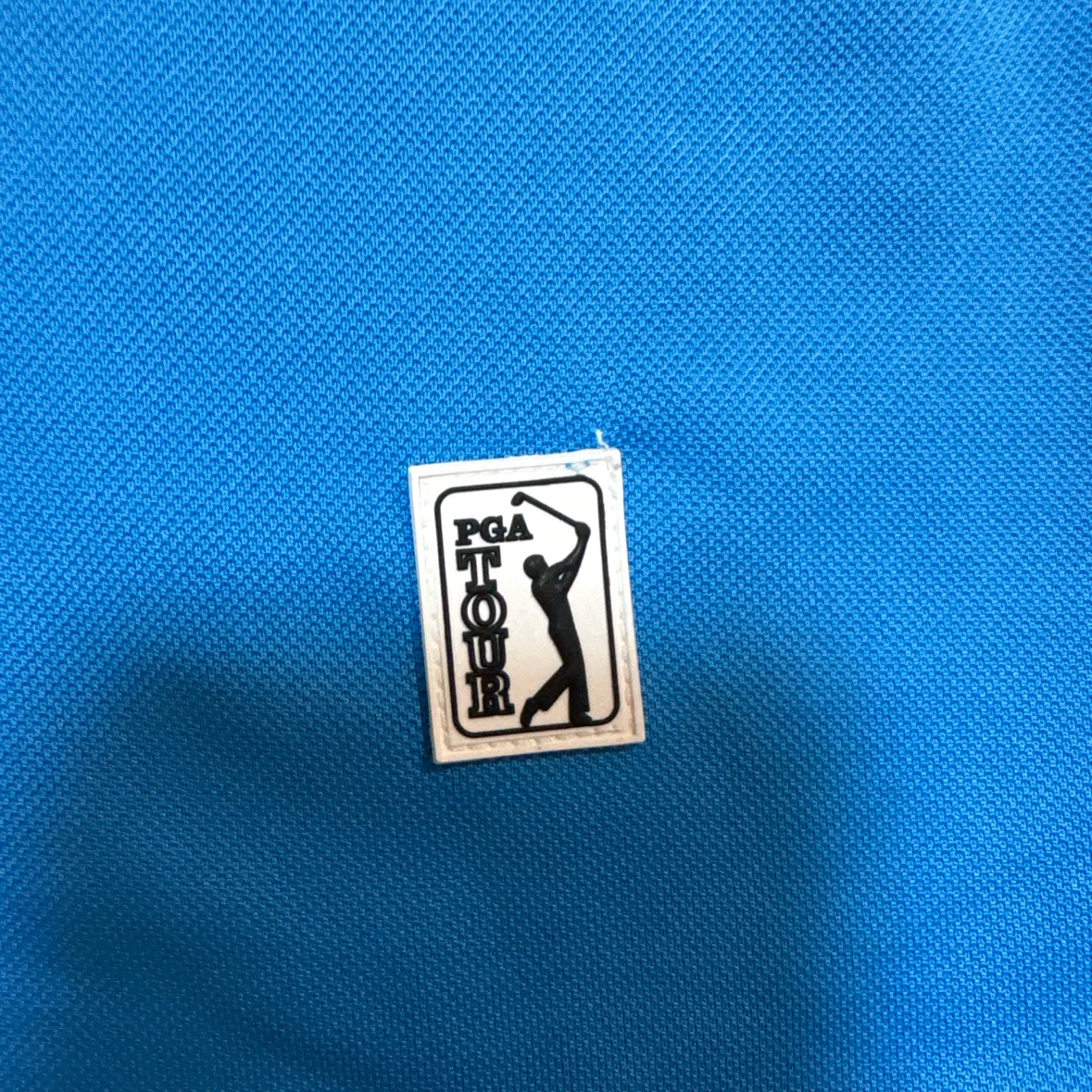 PGA TOUR ゴルフ用 半袖 ハーフジップシャツ ブルー Lの写真2枚目