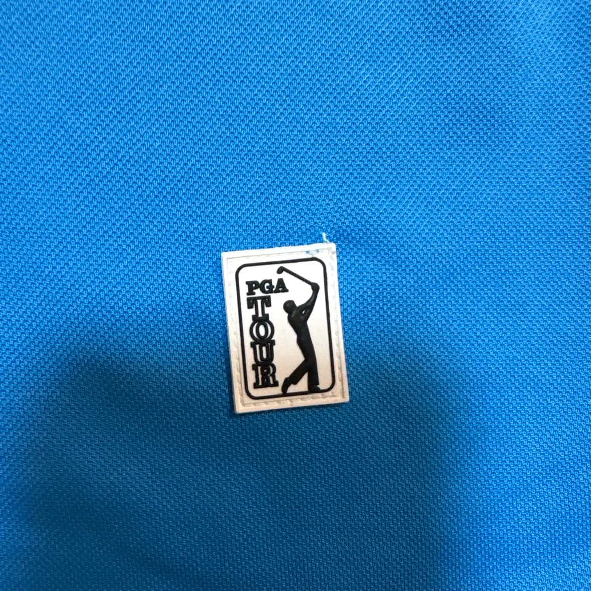 PGA TOUR ゴルフ用 半袖 ハーフジップシャツ ブルー Lの写真2枚目