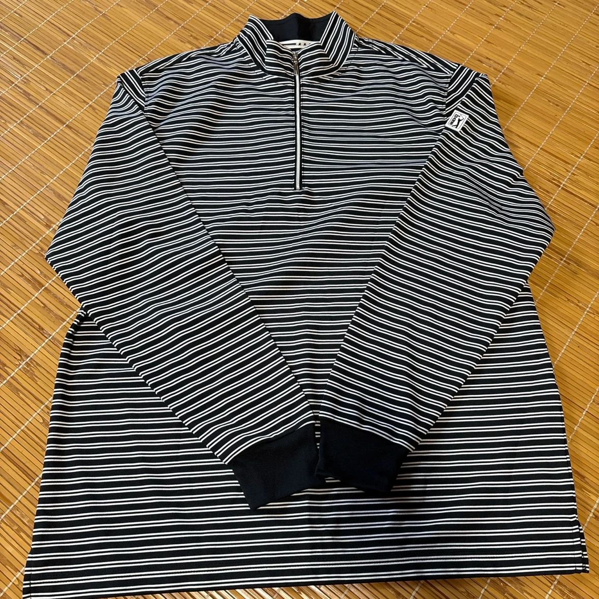 PGA TOUR ゴルフ用 長袖 ハーフジップシャツ ブラック L