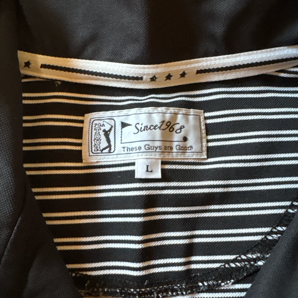 PGA TOUR ゴルフ用 長袖 ハーフジップシャツ ブラック Lの写真3枚目
