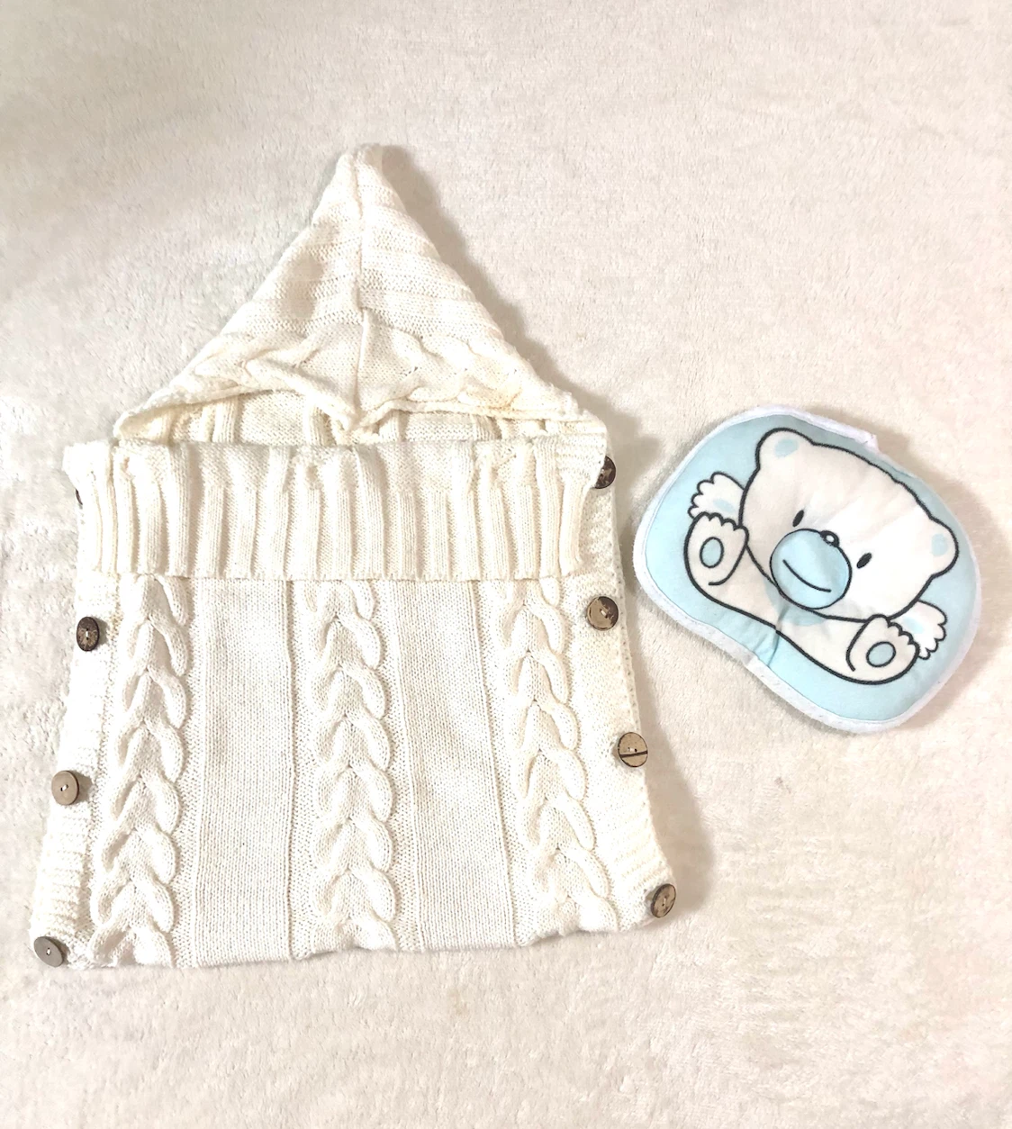 👶✨ベビー用 ニットスリーパー クマの枕付き🌟✨