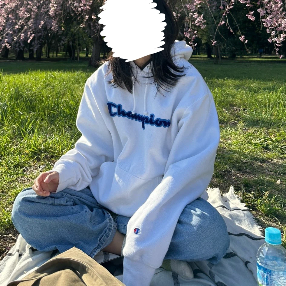 Champion reverse weave ホワイト パーカー Lサイズ