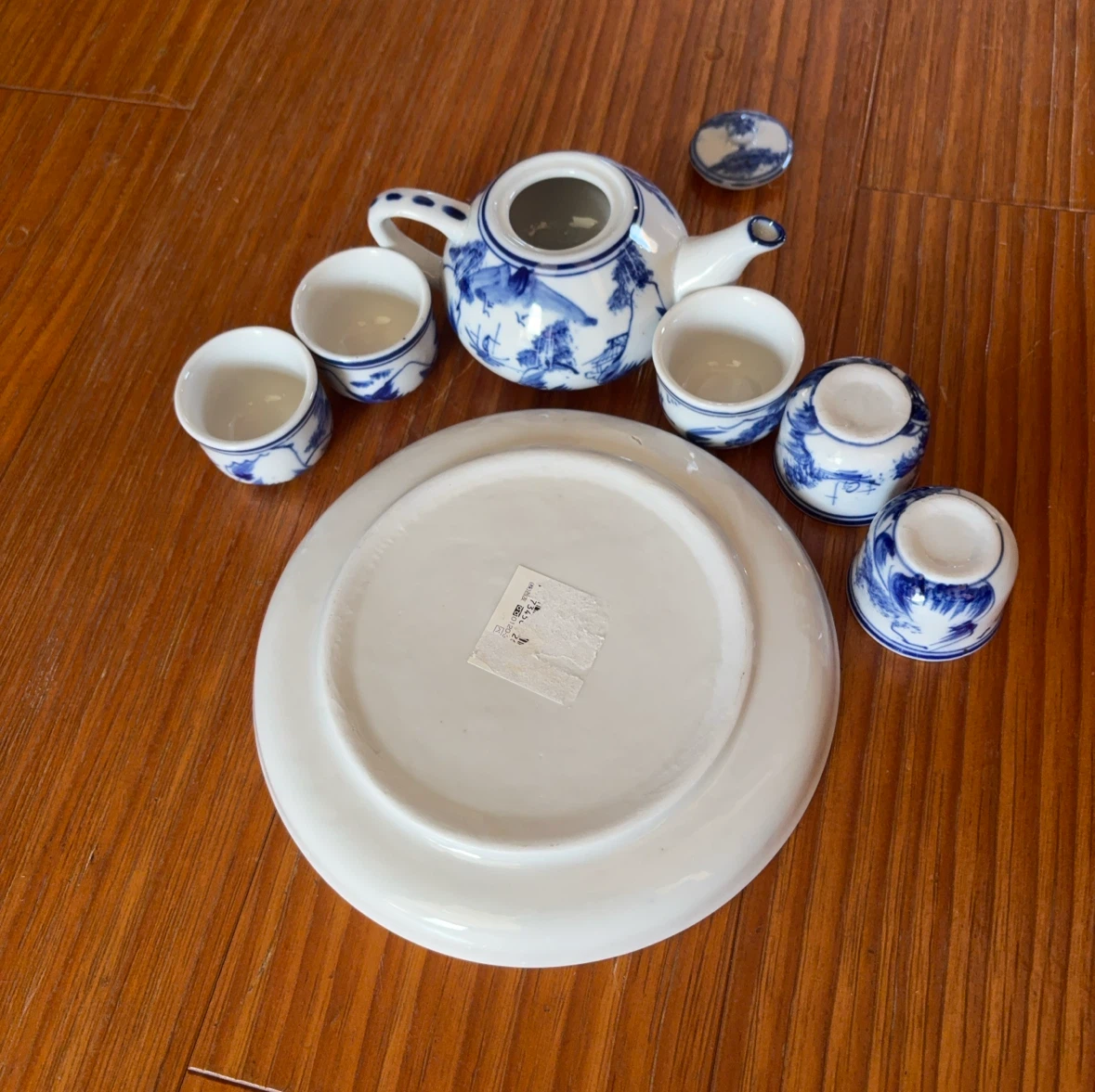 山水画 ティーセット 陶器 茶器セットの写真3枚目