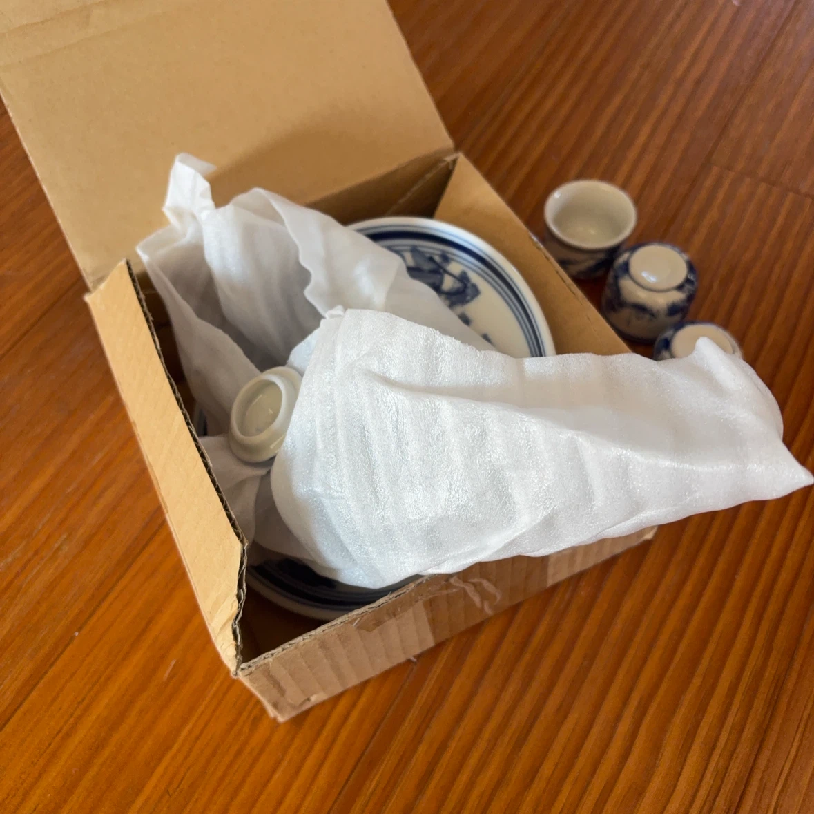 山水画 ティーセット 陶器 茶器セットの写真4枚目