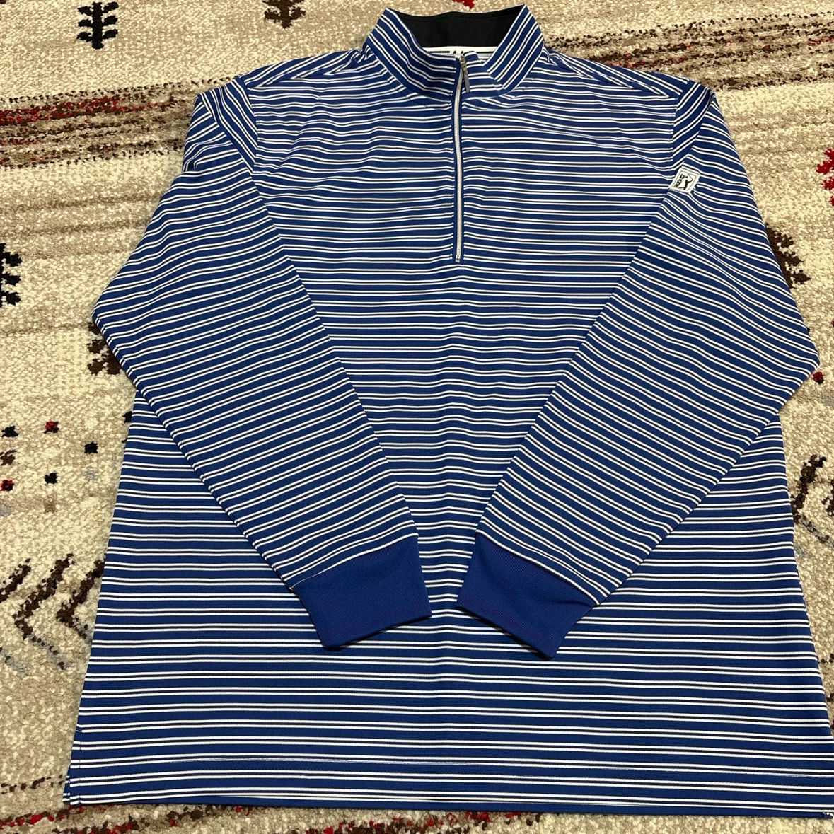 PGA TOUR ゴルフ用 長袖 ハーフジップシャツ ネイビー　L