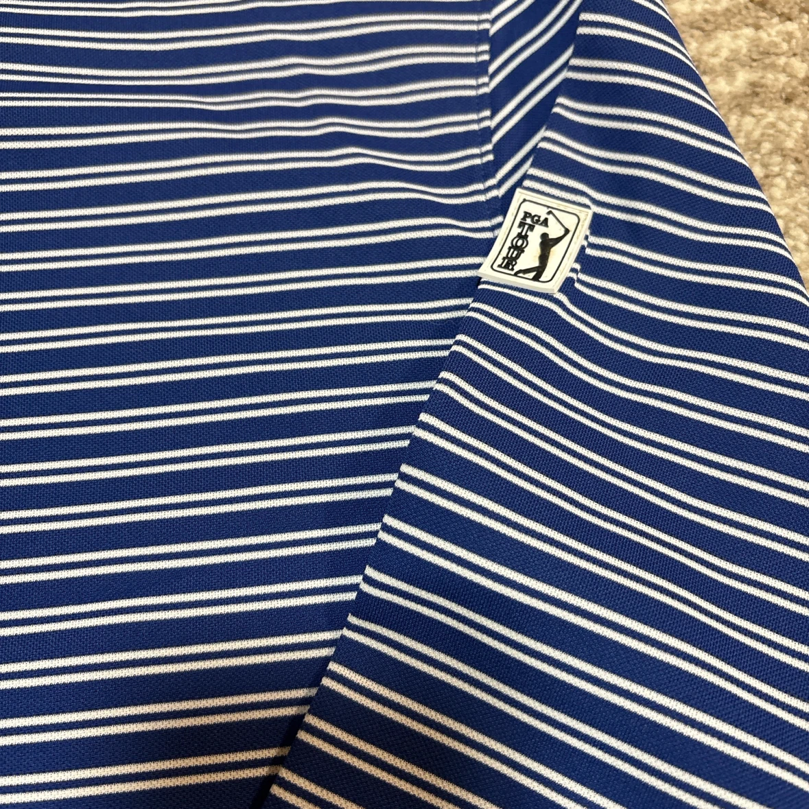 PGA TOUR ゴルフ用 長袖 ハーフジップシャツ ネイビー　Lの写真2枚目