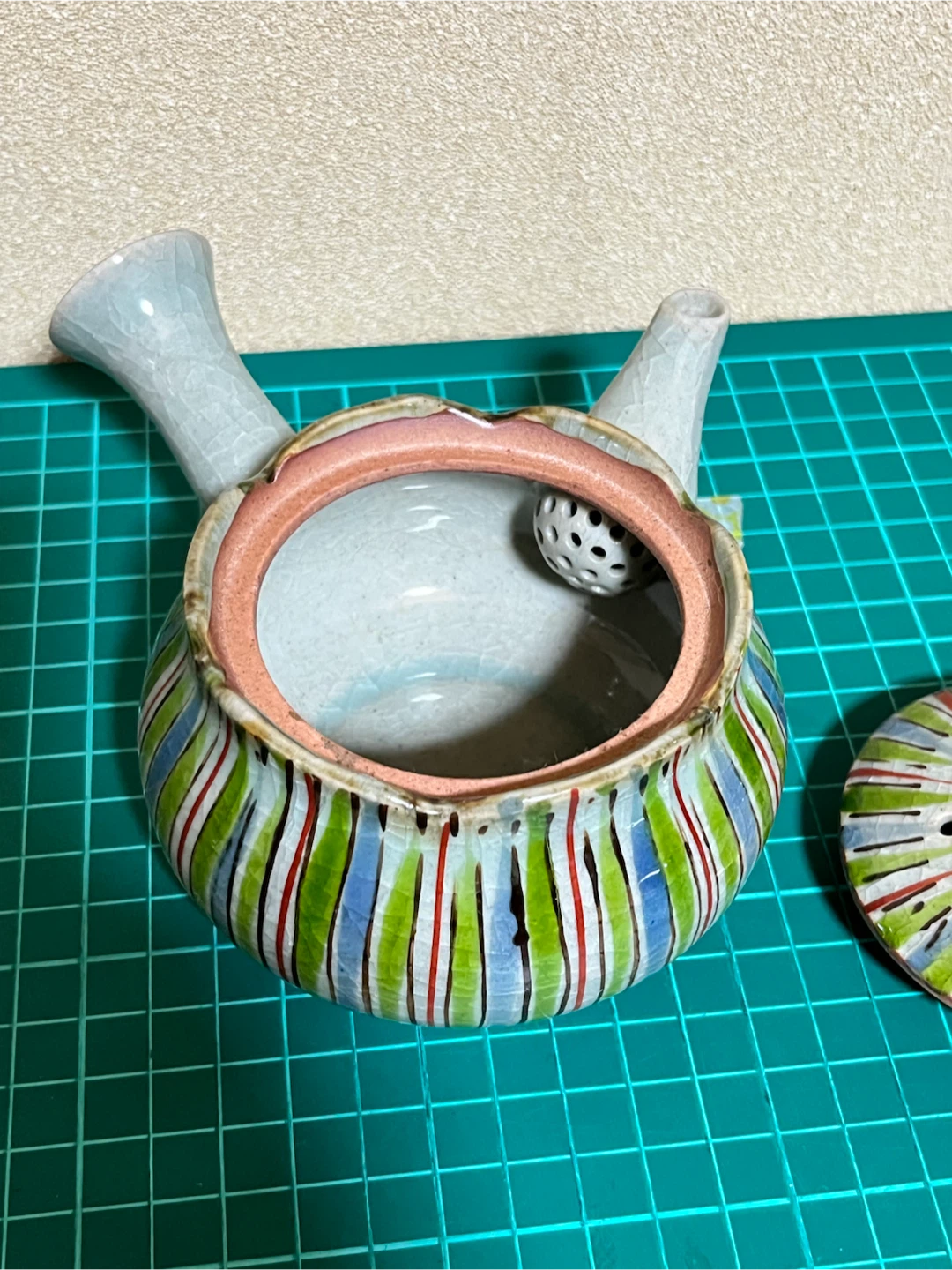 常滑焼 急須 陶器 ストライプ柄の写真4枚目