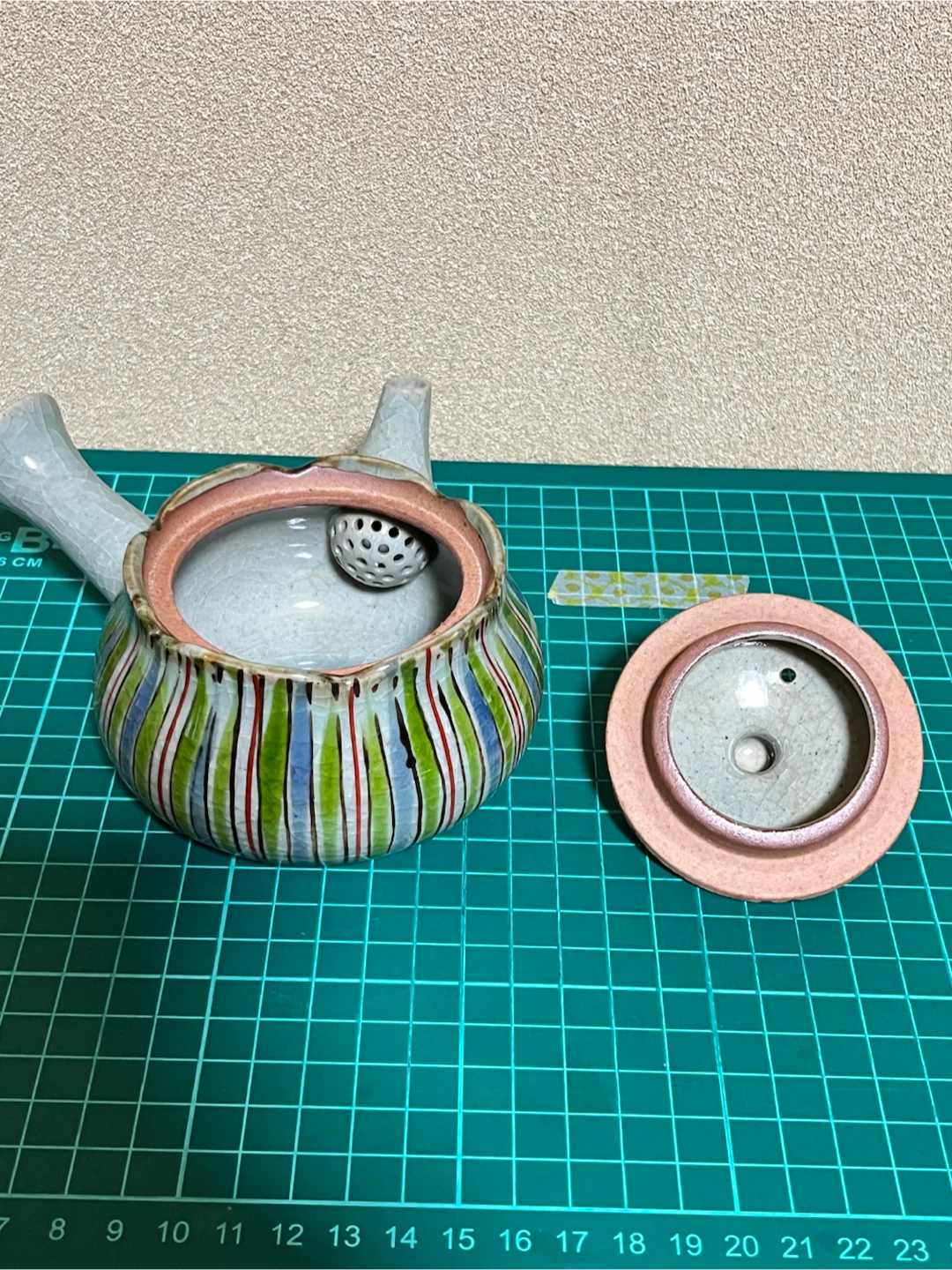 常滑焼 急須 陶器 ストライプ柄の写真5枚目