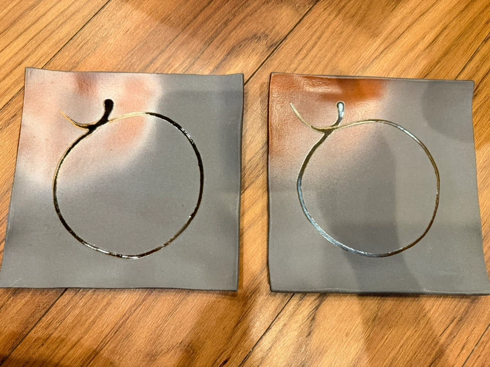 正角皿 2枚セット 陶器 銘入り