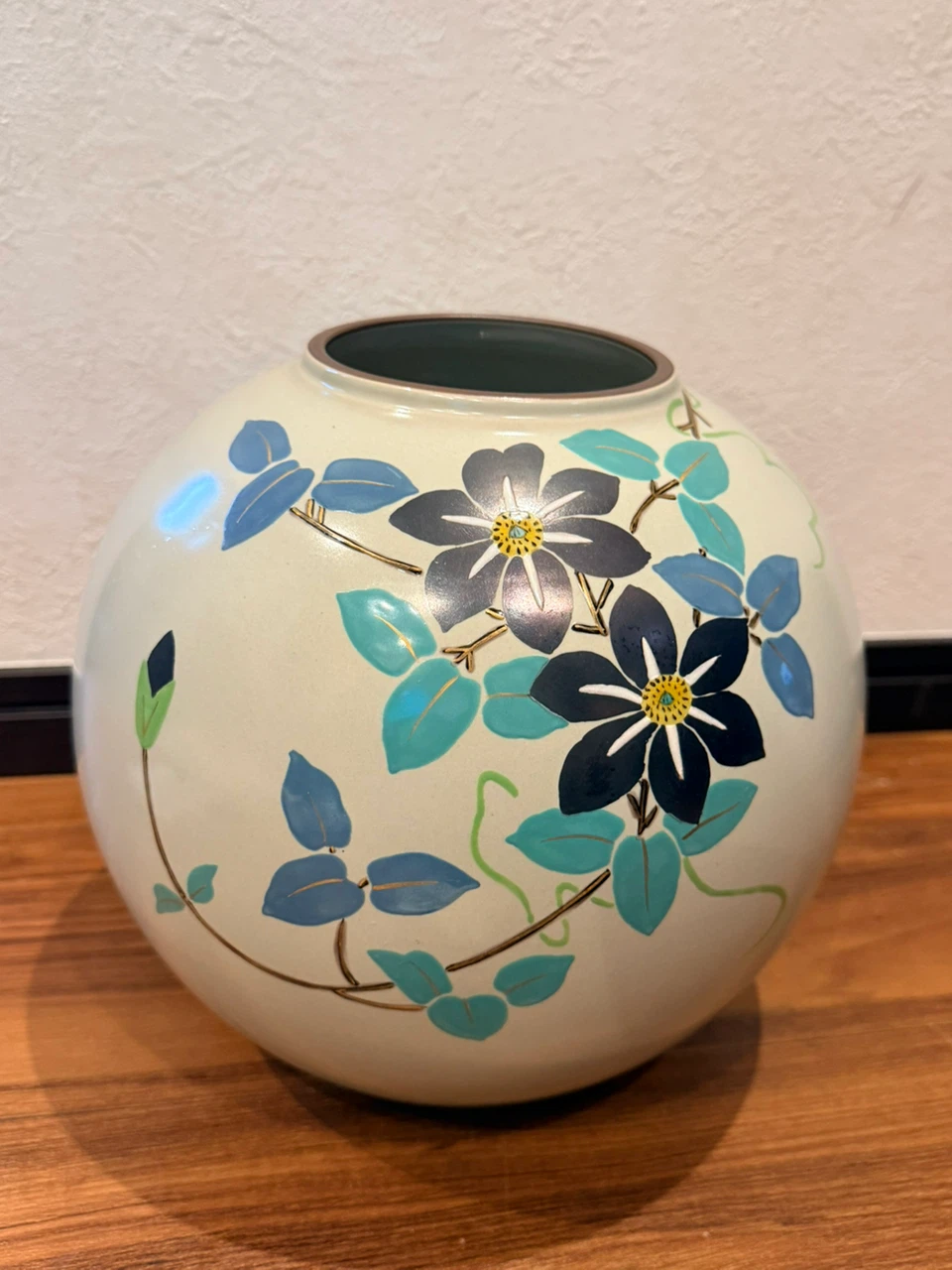 九谷焼 文羽作 花瓶 陶器 壺