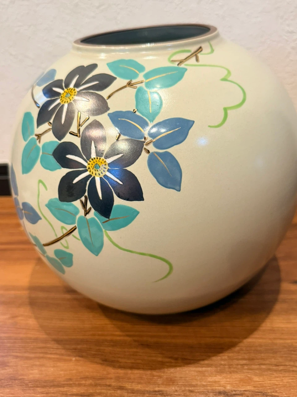 九谷焼 文羽作 花瓶 陶器 壺の写真2枚目