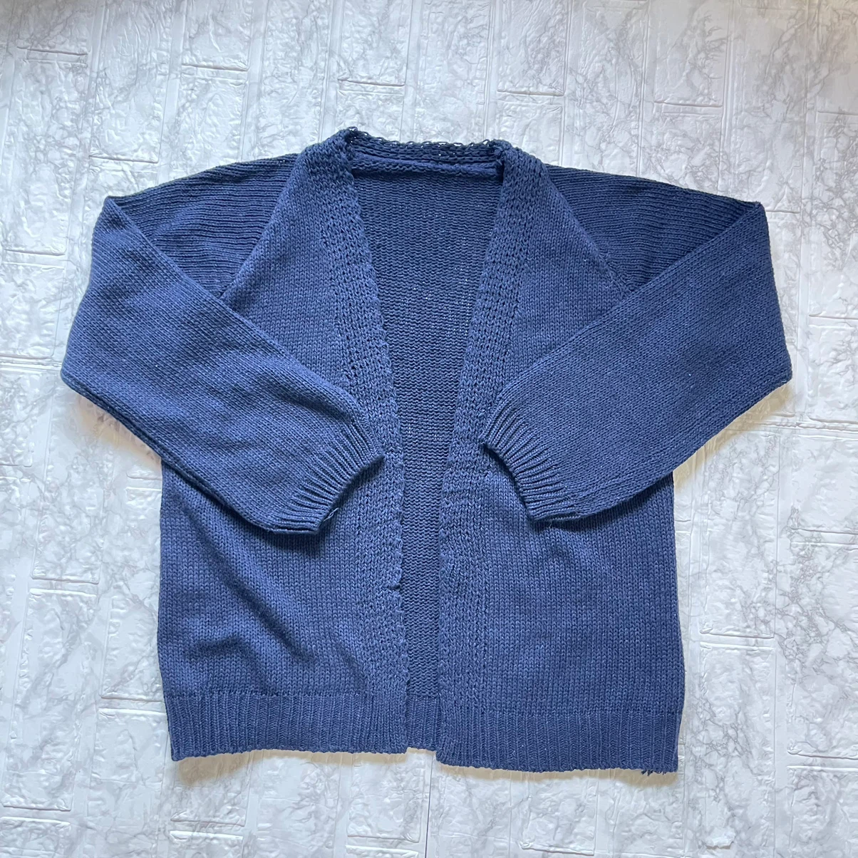 新品　カーディガン　ニット　ネイビー　レディース　洗濯可