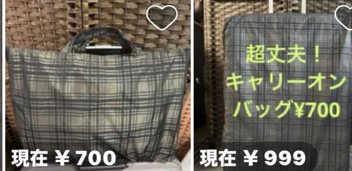 10/11¥1700→¥1500 新品 キャリーオンバッグ&カバーチェック柄