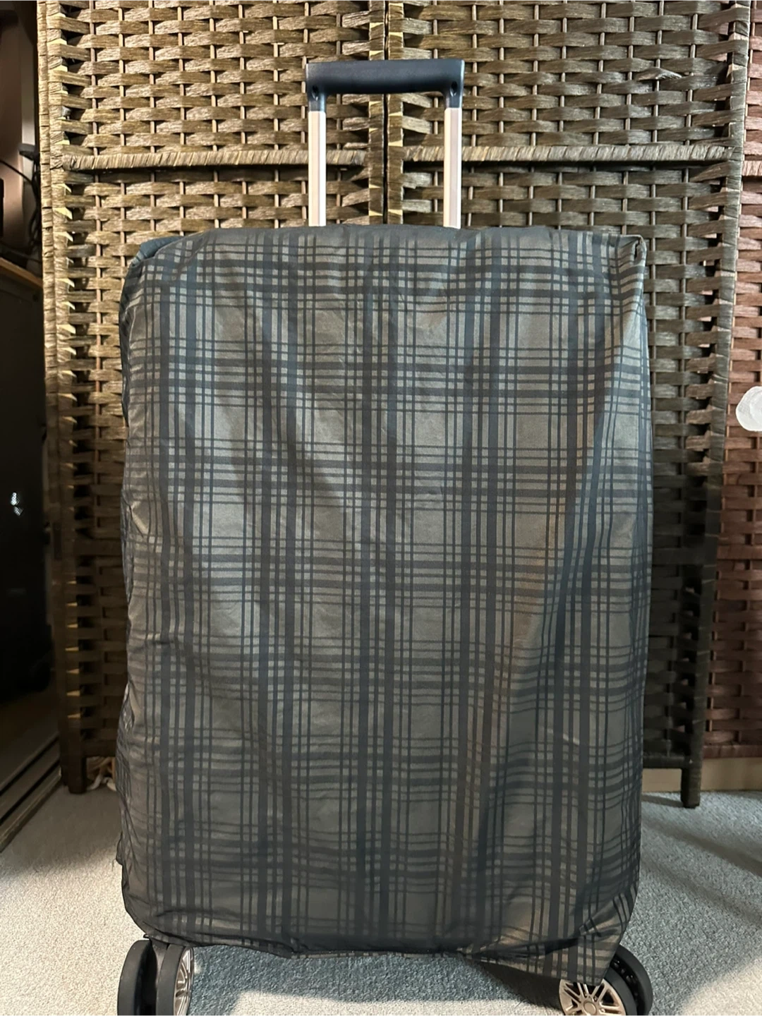 10/11¥1700→¥1500 新品 キャリーオンバッグ&カバーチェック柄の写真3枚目
