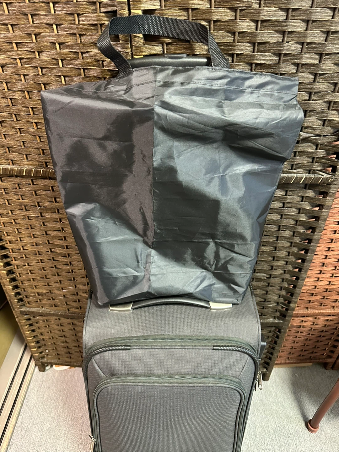 10/11¥1700→¥1500  新品　キャリーオンバッグ&カバーチェック柄の写真4枚目