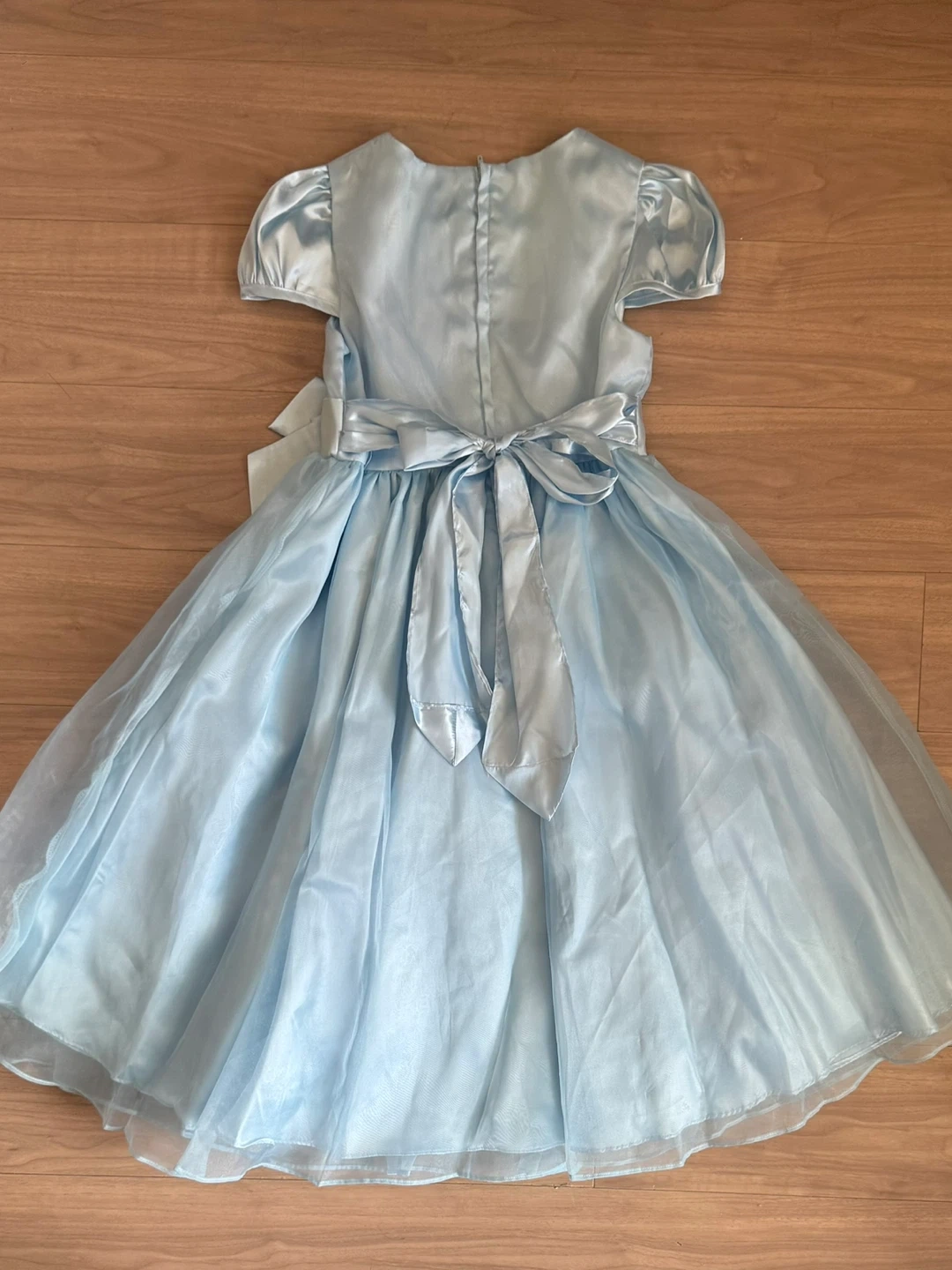リボンクルール ドレス 140cm 水色の写真2枚目