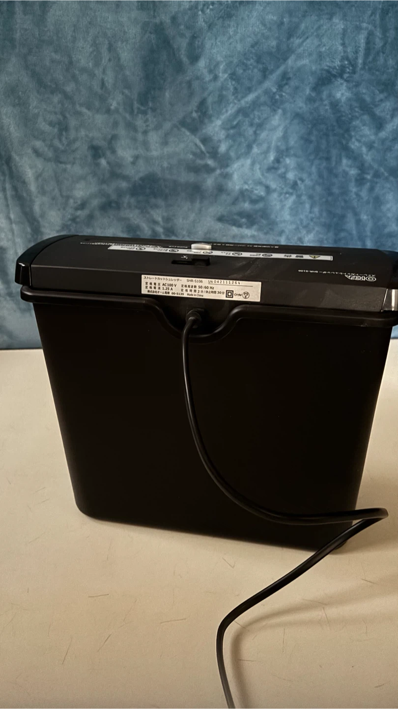 オーム電機 ストレートカットシュレッダー SHR-S106の写真4枚目