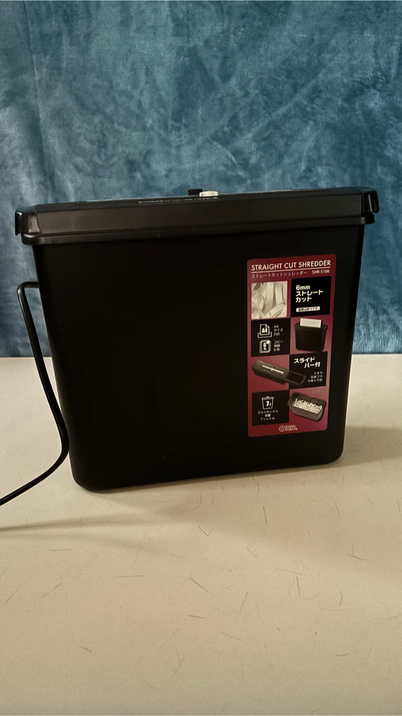 オーム電機 ストレートカットシュレッダー SHR-S106の写真5枚目