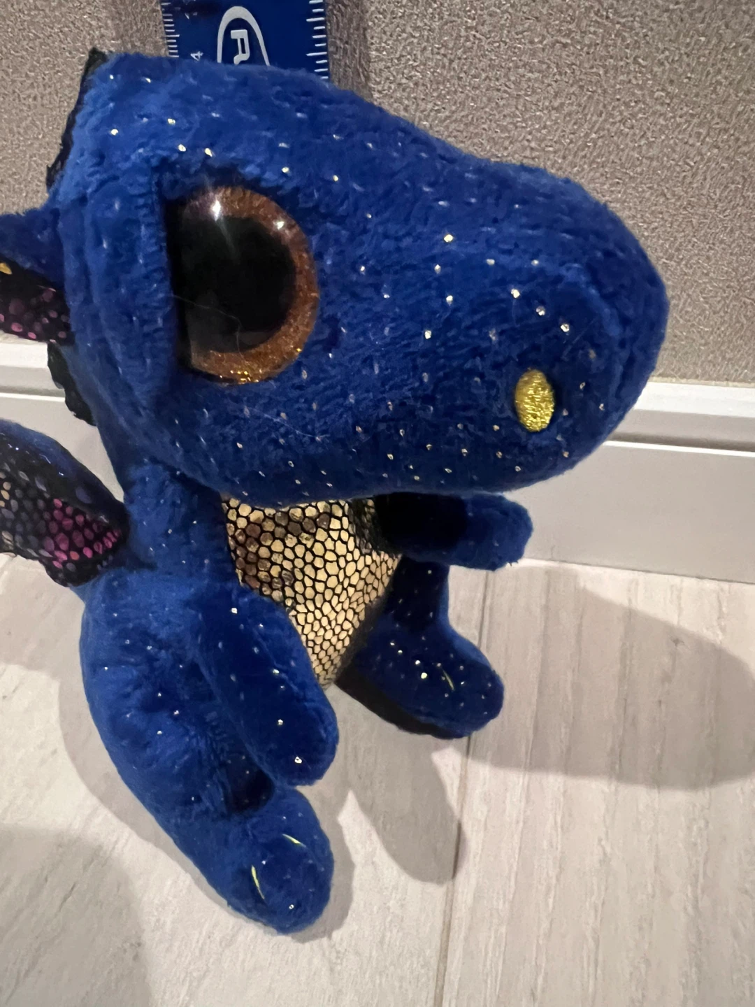 正規品/新品　Ty Beanie Boos ドラゴン ぬいぐるみ サファイアの写真2枚目