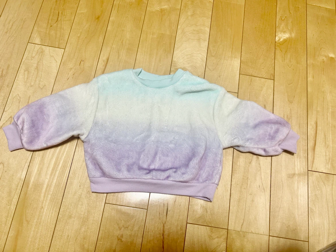 武蔵小杉★ H&M 90cm フリーストップス ライトターコイズ ユニセックス可 トレーナーの写真2枚目