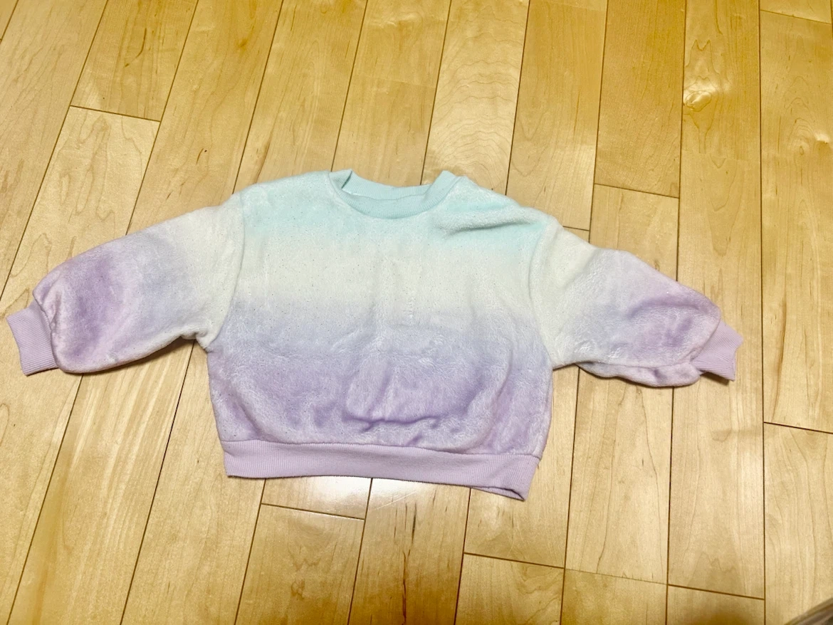 武蔵小杉★ H&M 90cm フリーストップス ライトターコイズ ユニセックス可 トレーナーの写真2枚目