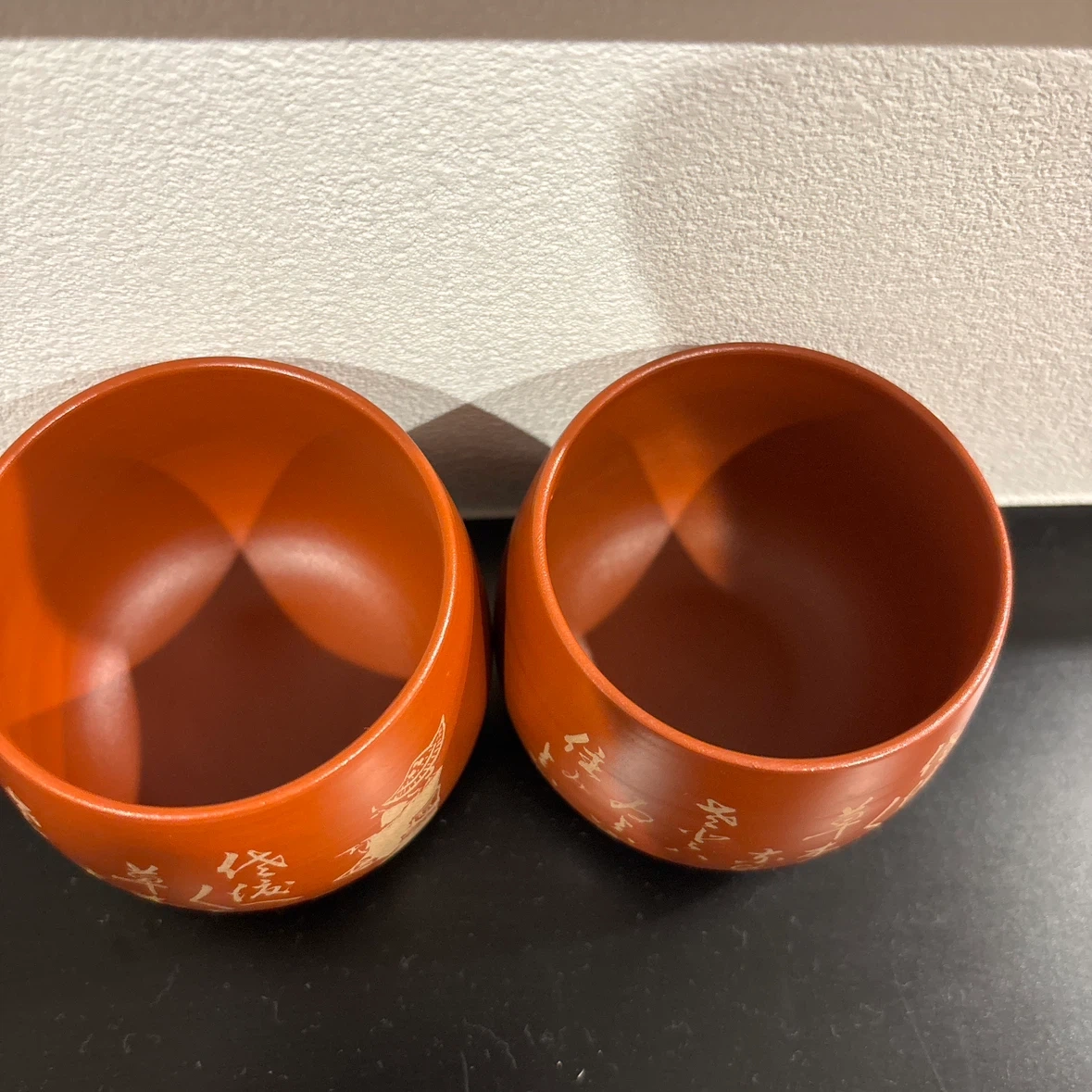 朱塗り 湯呑み 2個セット 和食器の写真2枚目
