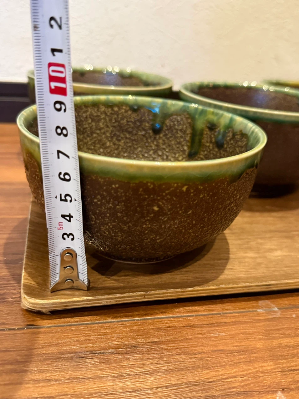和風 抹茶碗 5個セット 緑釉 陶器の写真5枚目