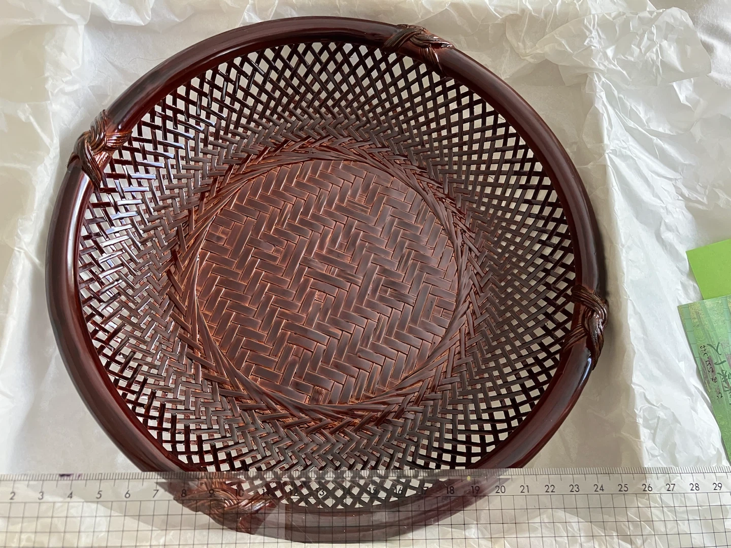 竹籠 盛り籠 漆調 茶道具 和風の写真2枚目