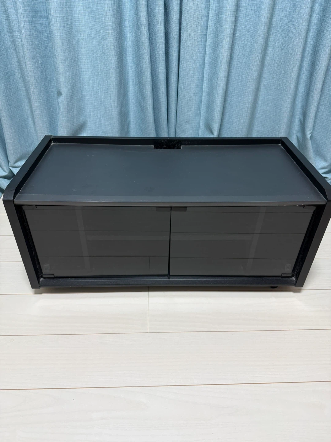 テレビ台 ローボード ブラック ガラス扉