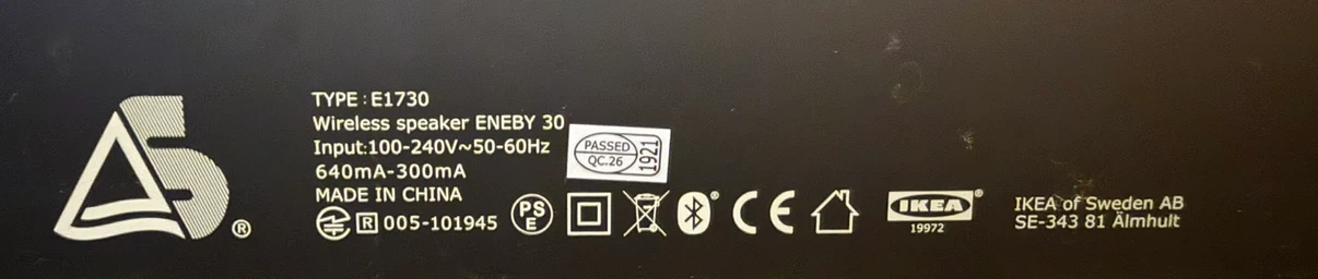 イケア ENEBY エネビー 30 ワイヤレススピーカーの写真3枚目