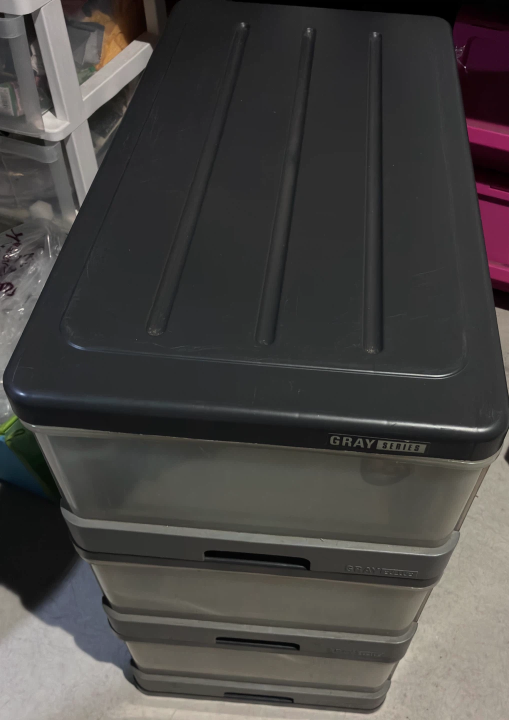 【無料・引取限定】GRAY SERIES 3段収納チェスト 衣装ケース 引き出し グレー
