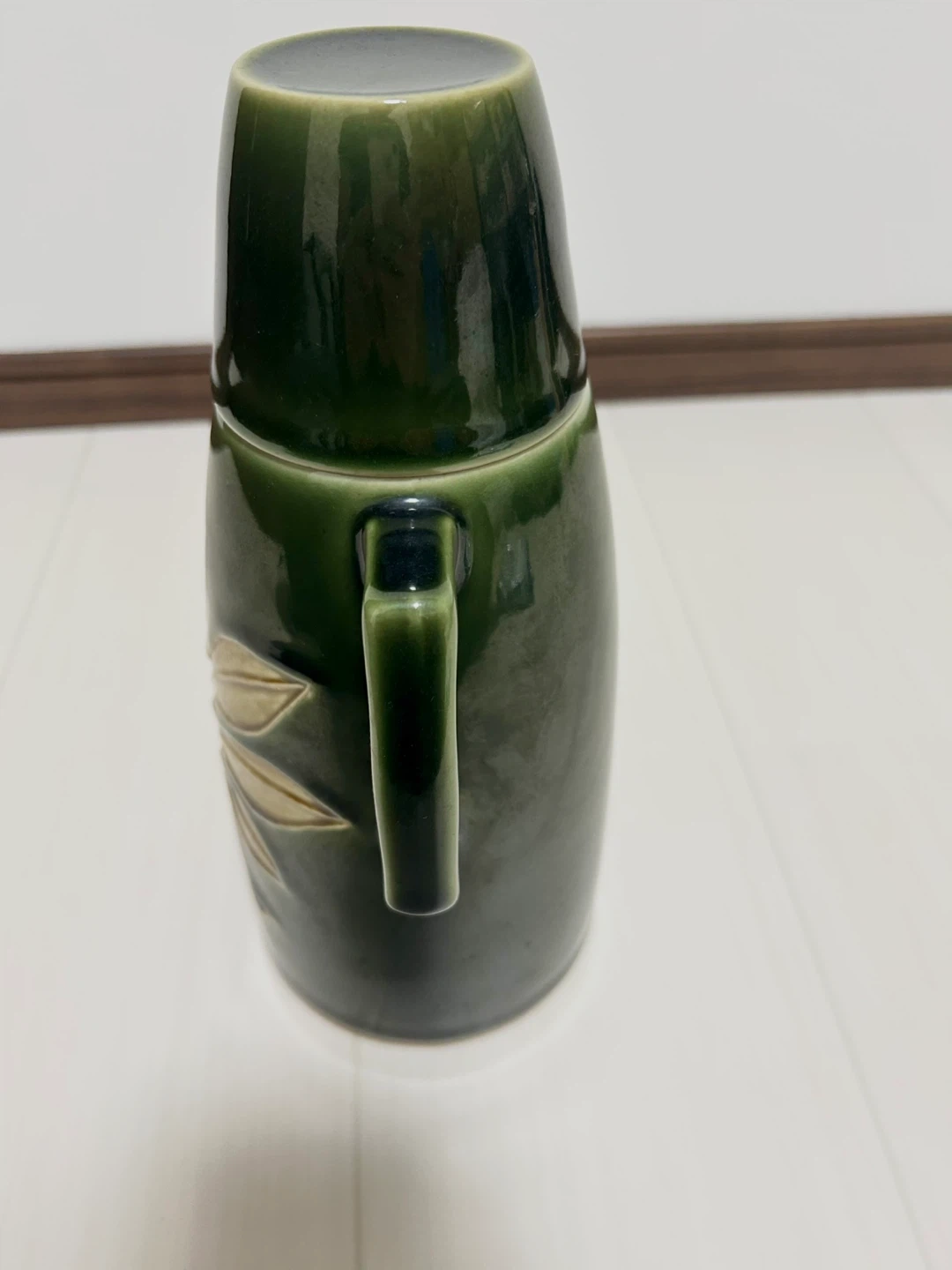 【極美品】清水焼 陶泉作 チャイナーマホー瓶 昭和レトロ 陶器製魔法瓶 ポットの写真10枚目