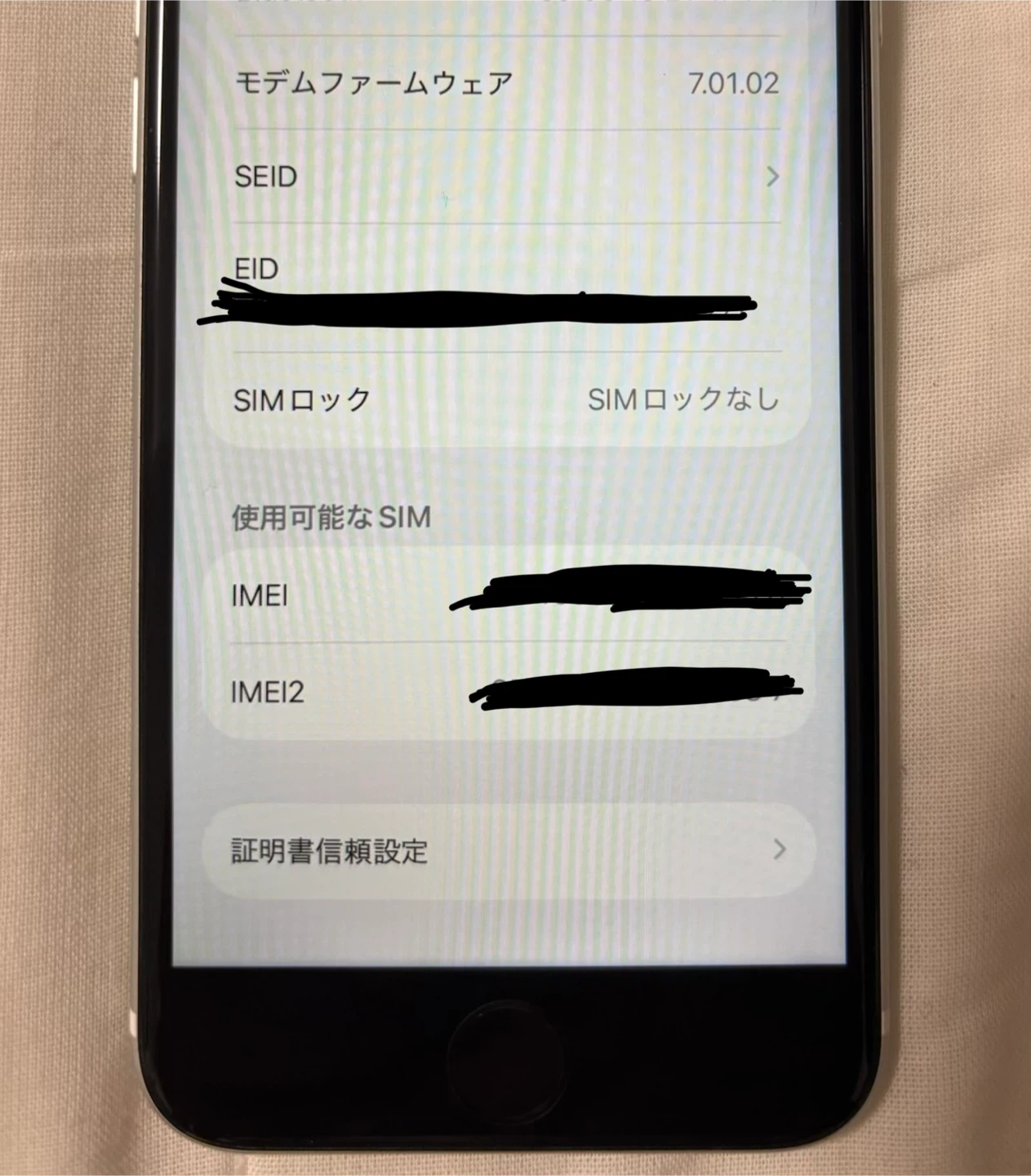 アップル iPhone SE 64GB ホワイト本体の写真2枚目