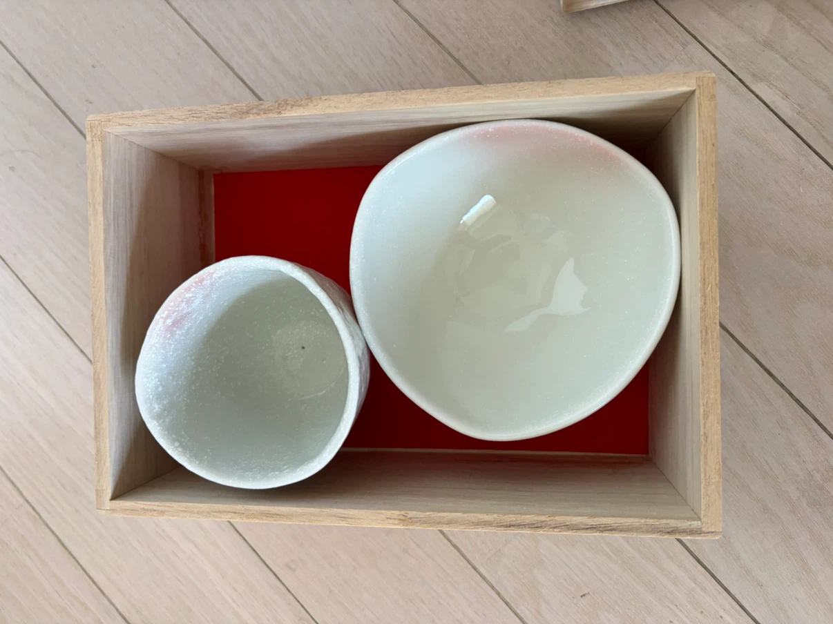 京ちりめん 飯碗・湯呑みセットの写真2枚目