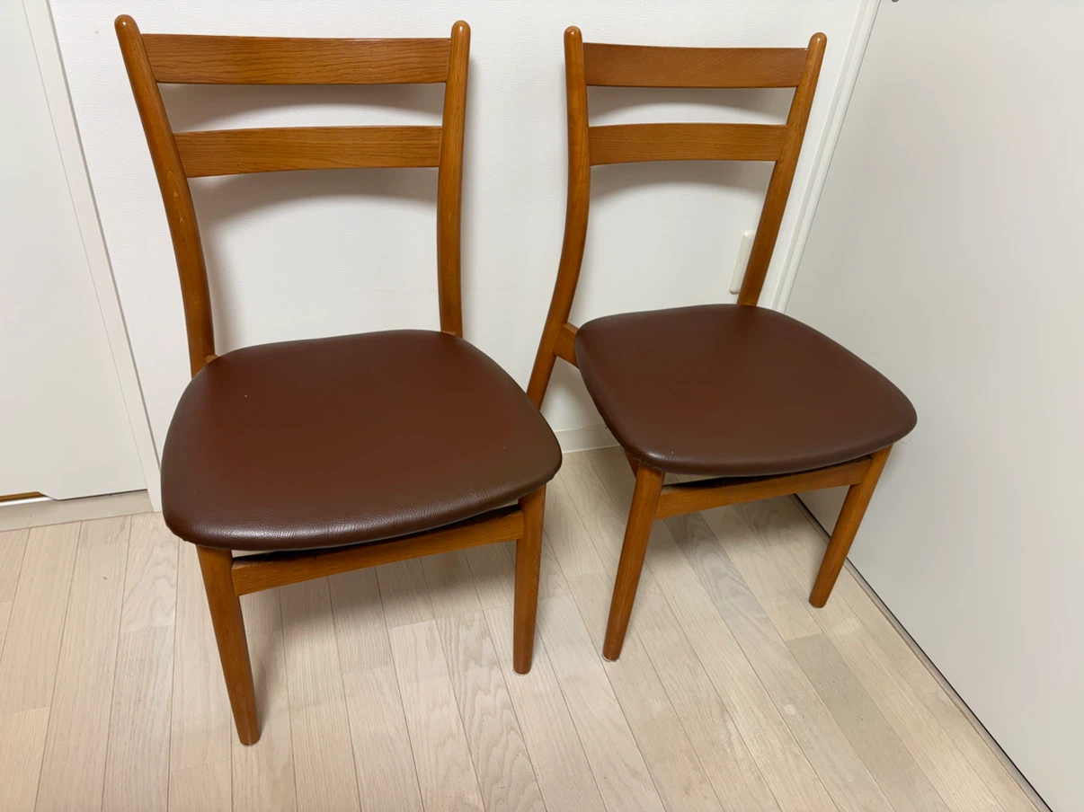 日進木工 チェア 木製 2脚セット ブラウン