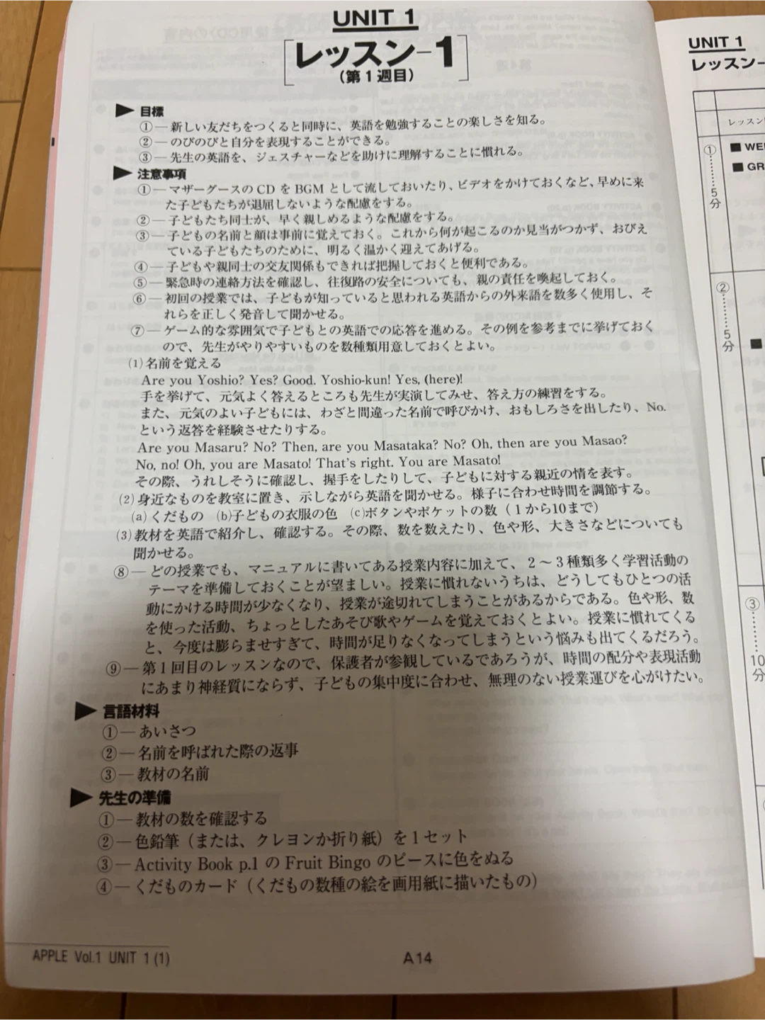 アルク児童英語教師養成コース 指導用マニュアル 抜粋の写真2枚目