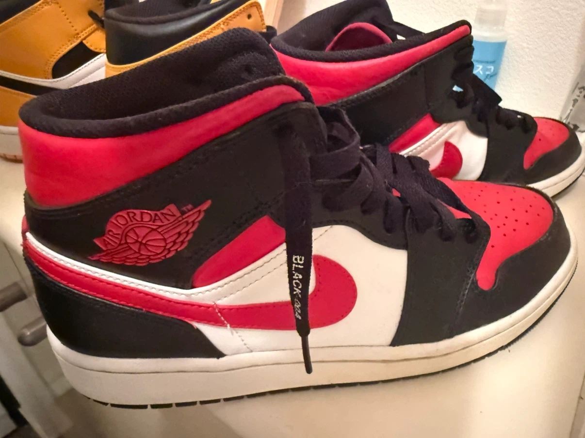 Nike Air Jordan 1 Mid 27cm ブラック/レッド 箱なし