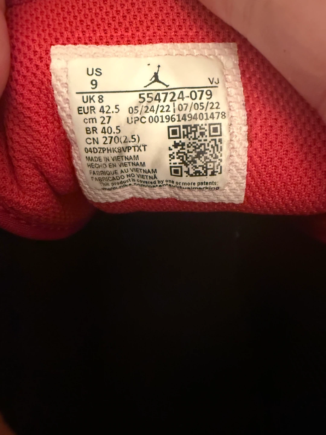 Nike Air Jordan 1 Mid 27cm ブラック/レッド 箱なしの写真2枚目
